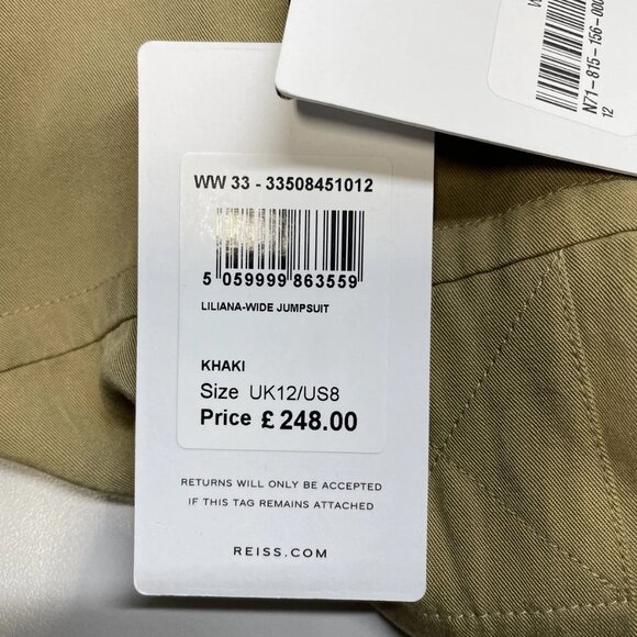 Reiss “Liliana” Long Sleeve Wide-Leg Jumpsuit – Size 8 - Picture 6 of 7